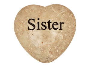 Sister Large Engraved Heart
