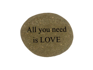All You Need Is Love Small Carved Beach Stone