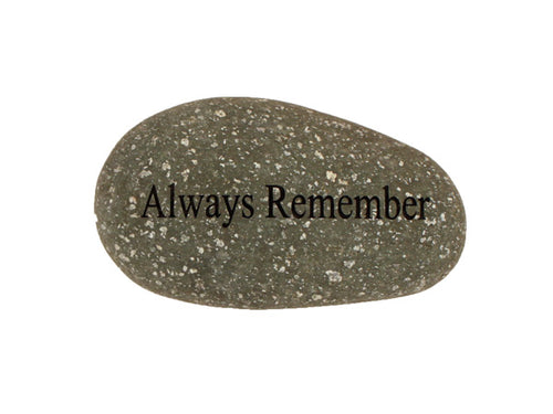 Always Remember Small Carved Beach Stone