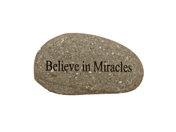 Believe in Miracles Small Carved Beach Stone