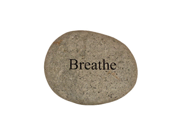 Breathe Small Carved Beach Stone