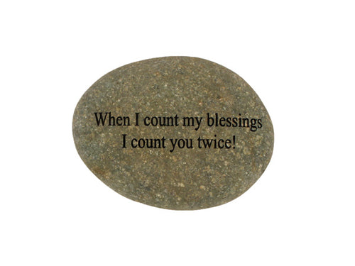 When I Count My Blessings Small Carved Beach Stone