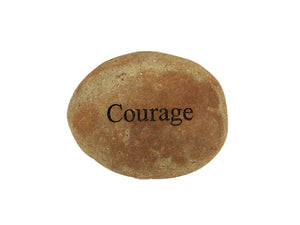 Courage Small Carved Beach Stone