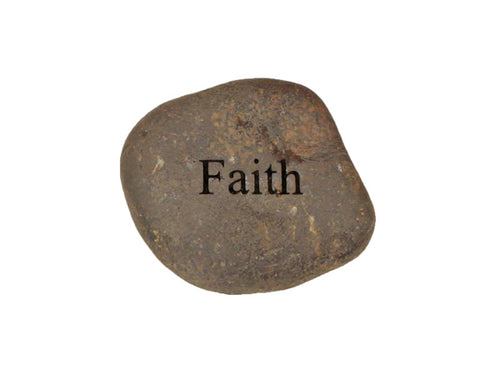 Faith Small Carved Beach Stone