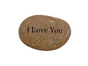 I Love You Small Carved Beach Stone