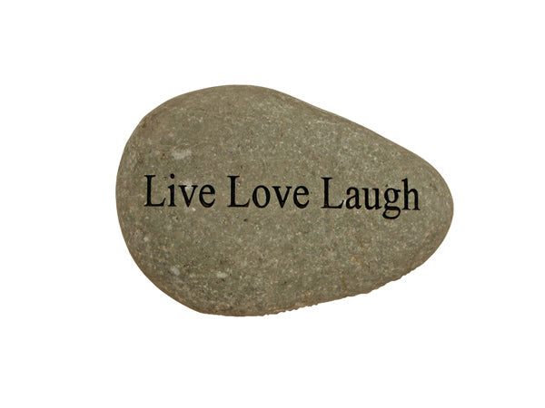 Live Love Laugh Small Carved Beach Stone