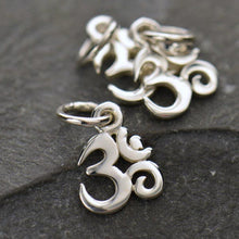Load image into Gallery viewer, Sterling Silver Tiny Om Symbol Charm