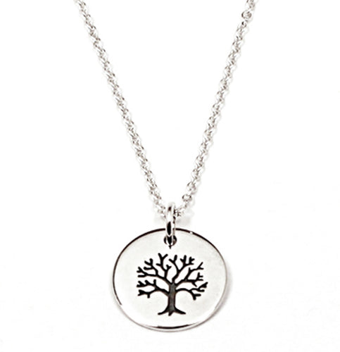 Sterling Silver Tree of Life Disk Necklace