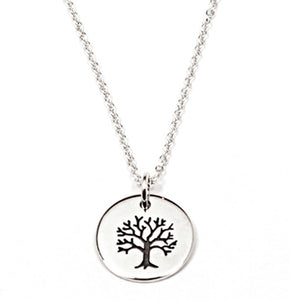 Sterling Silver Tree of Life Disk Necklace