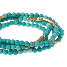 Load image into Gallery viewer, Turquoise Gemstone Wrap With Gold Accents