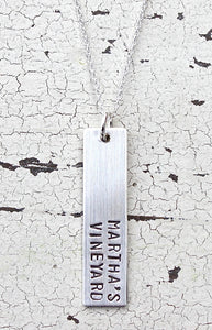 Martha's Vineyard Vertical Bar Sterling Silver Necklace