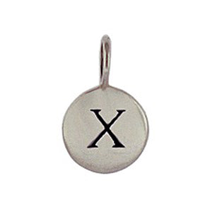 Sterling Silver X Initial Disk Charm