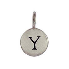 Load image into Gallery viewer, Sterling Silver Y Initial Disk Charm