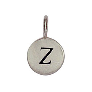 Sterling Silver Z Initial Disk Charm