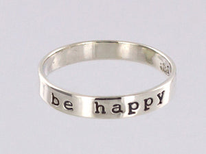 Sterling Silver Be Happy Ring