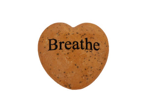 Breathe Small Engraved Heart