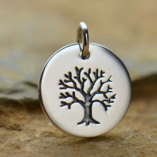 Sterling Silver Tree of Life Disk Charm