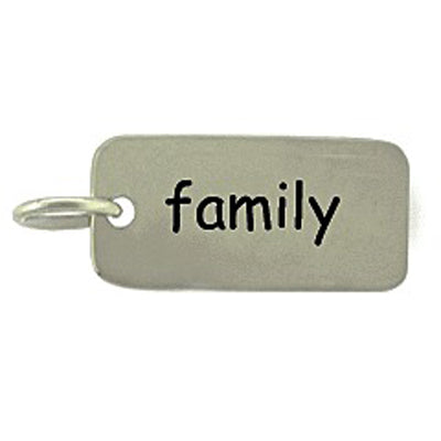 Sterling Silver Family Word Tag Charm