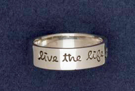 Sterling Silver Live The Life You Love Ring