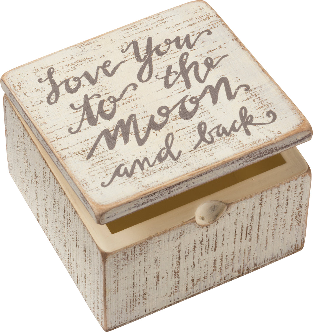 Love You To The Moon And Back White Keepsake Box