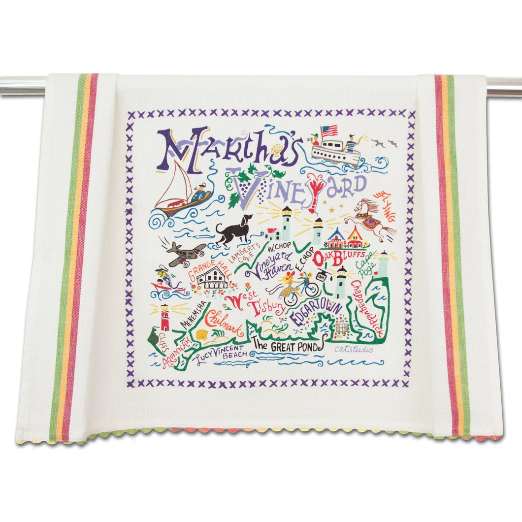 Martha's Vineyard Embroidered Color Dish Towel