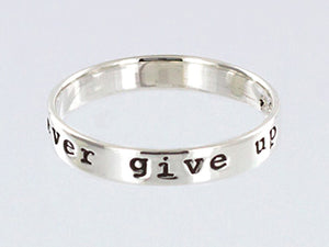 Sterling Silver Never Give Up Ring