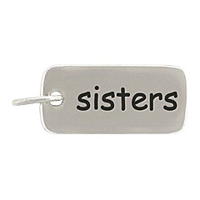 Sterling Silver Sister Word Tag Charm