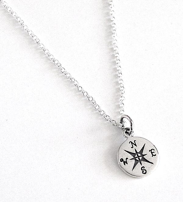 Sterling Silver Compass Necklace
