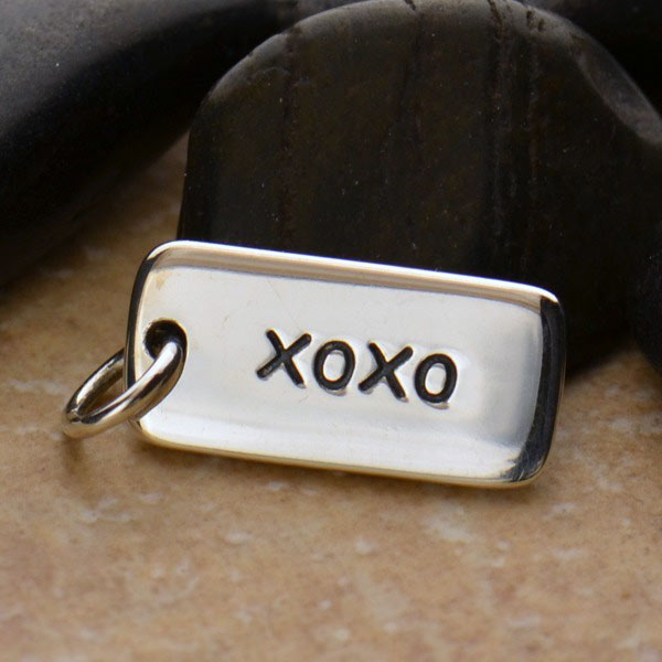 Sterling Silver xoxo Word Tag Charm